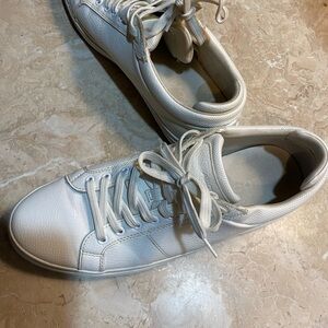 Aldo Off-White Leather Athletic Shoes